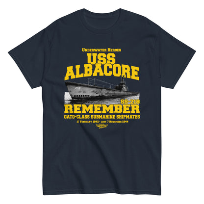 USS Albacore SS-218 Submarine t-shirt