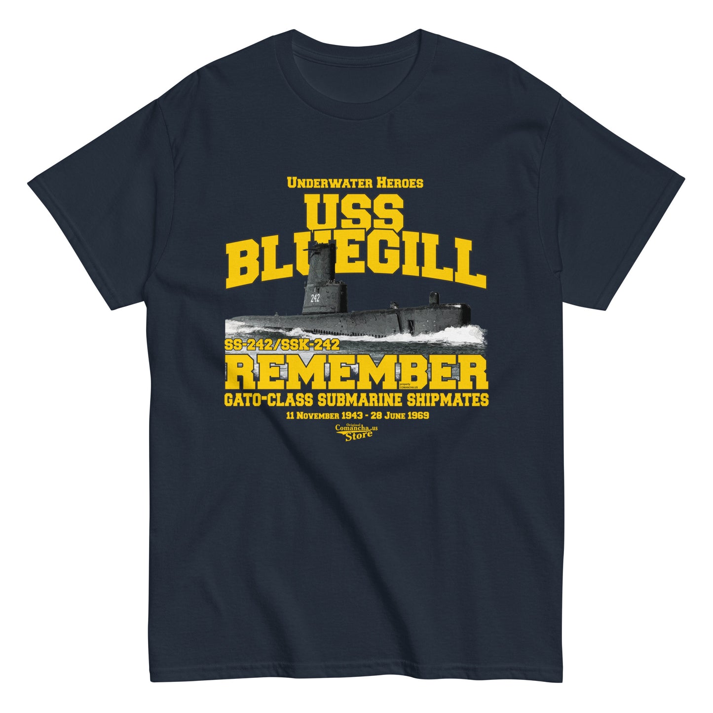 USS Bluegill SS-242 submarine t-shirt