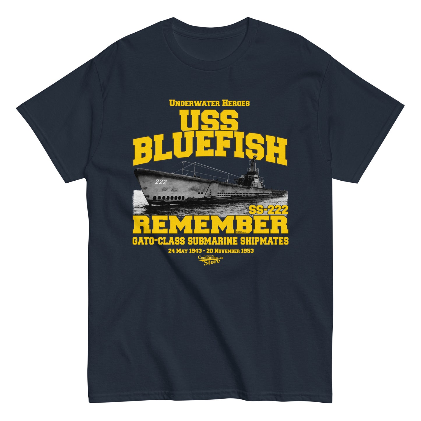 USS Bluefish SS-222 submarine t-shirt