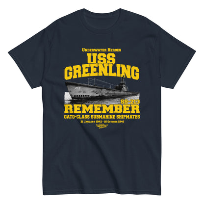 USS Greenling SS-213 submarine t-shirt