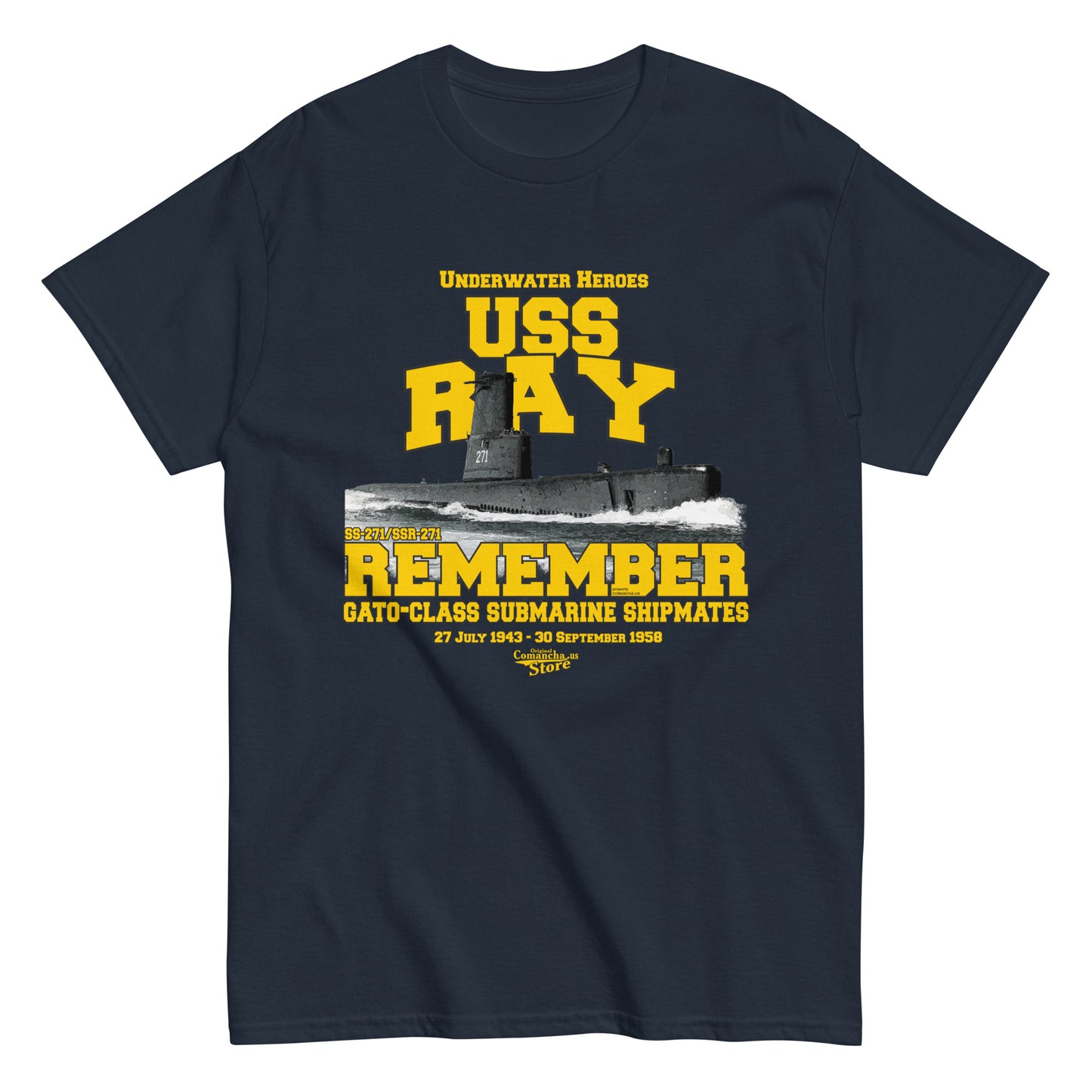 USS Ray SS/SSR-271 Submarine t-shirt