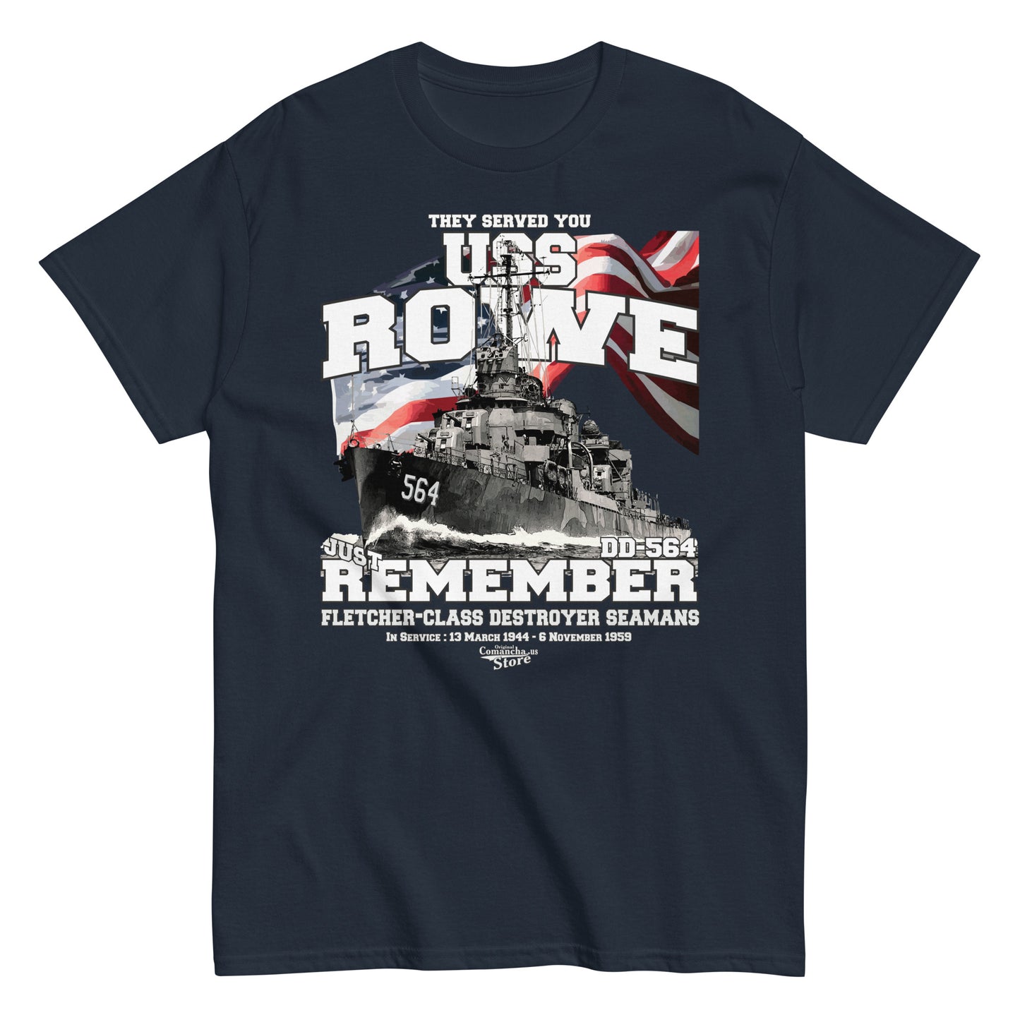 USS Rowe DD-564 destroyer t-shirt