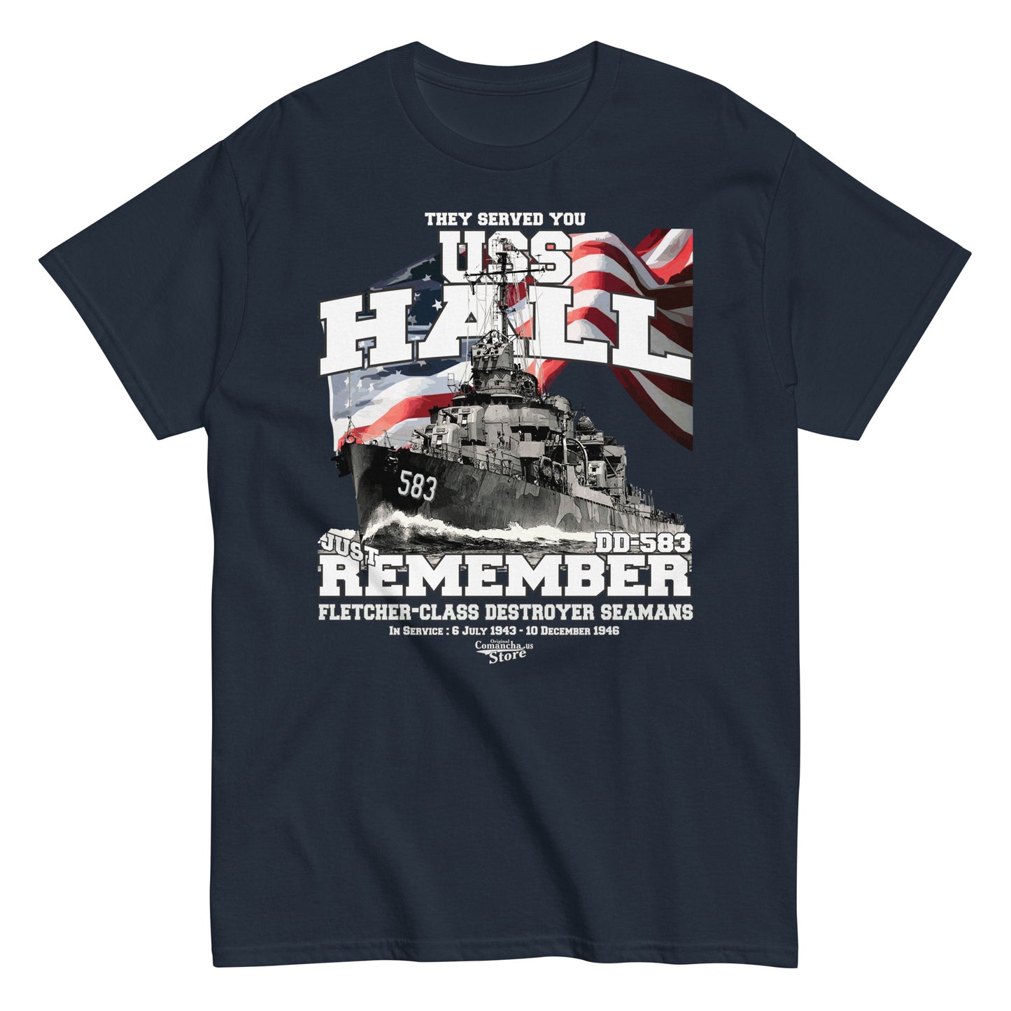 USS Hall DD-583 Destroyer t-shirt