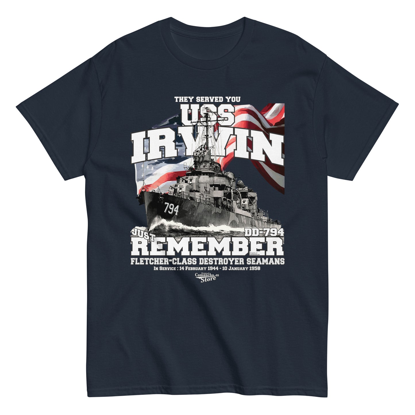 USS Irwin DD-794 Destroyer t-shirt