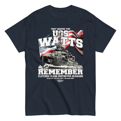 USS Watts DD-567 destroyer t-shirt