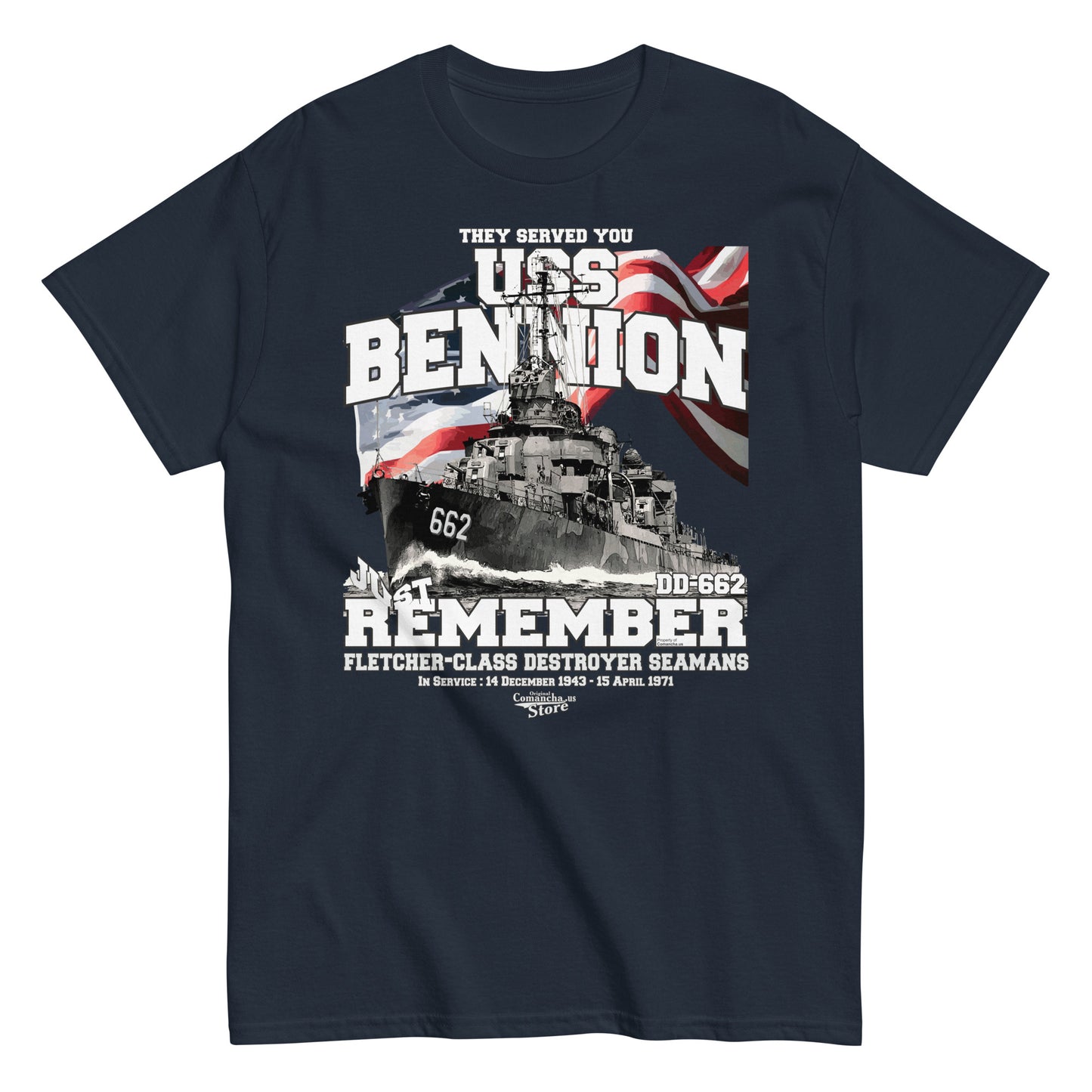 USS Bennion DD-662 destroyer t-shirt