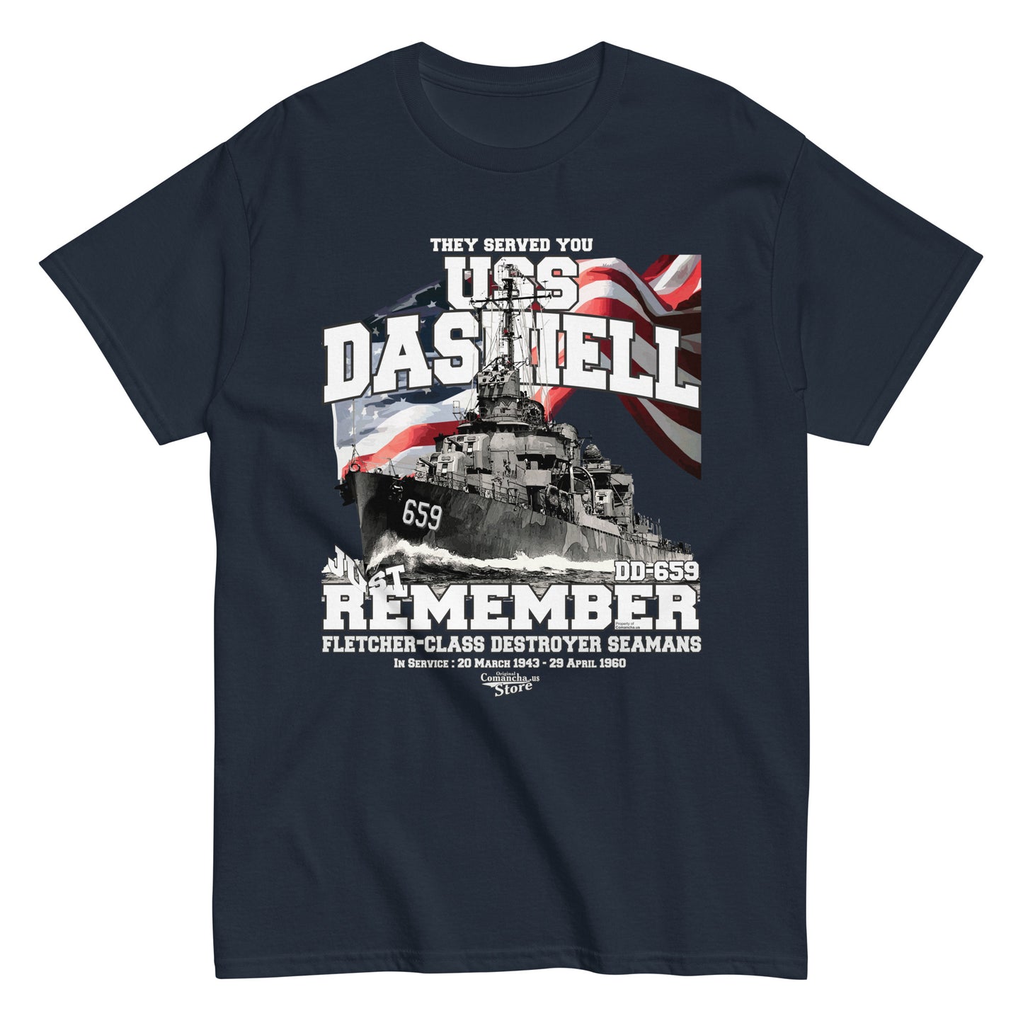 USS Dashiell DD-659 destroyer t-shirt