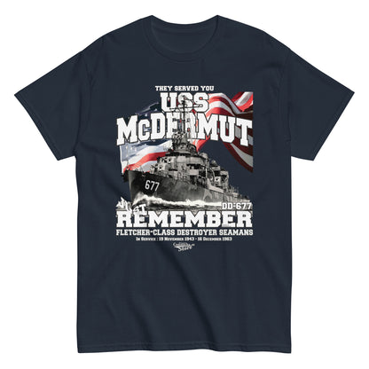 USS McDermut DD-677 destroyer t-shirt