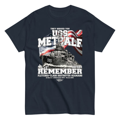 USS Metcalf DD-595 destroyer t-shirt