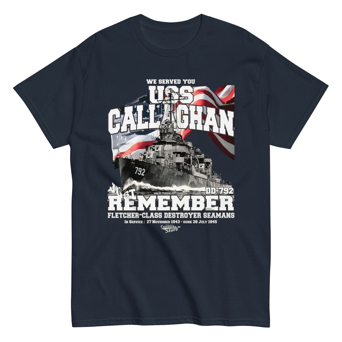 USS Callaghan DD-792 destroyer t-shirt