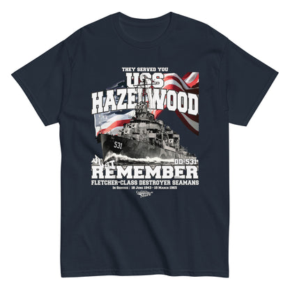 USS Hazelwood DD-531 destroyer t-shirt