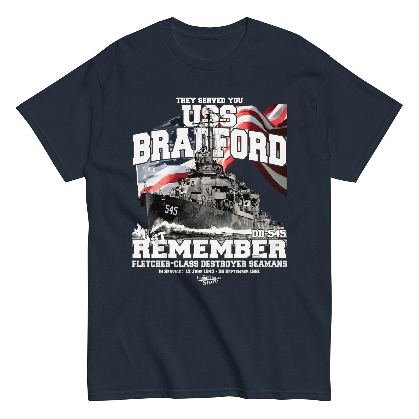 USS Bradford DD-545 destroyer t-shirt