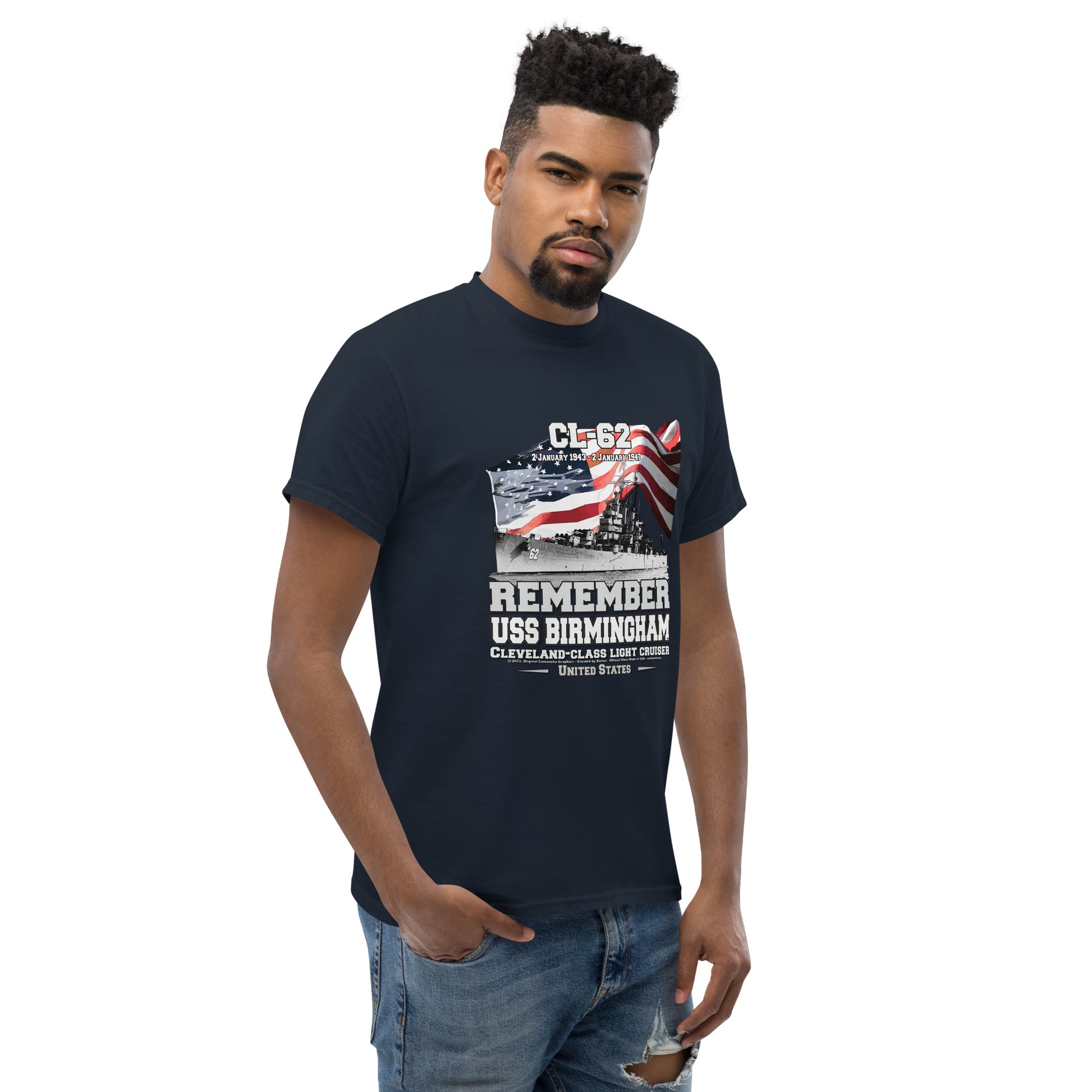 USS BIRMINGHAM t-shirt,USS BIRMINGHAM CL-62 t-shirt, Veterans Light Cruiser Ship T-shirt, Navy T-shirts,