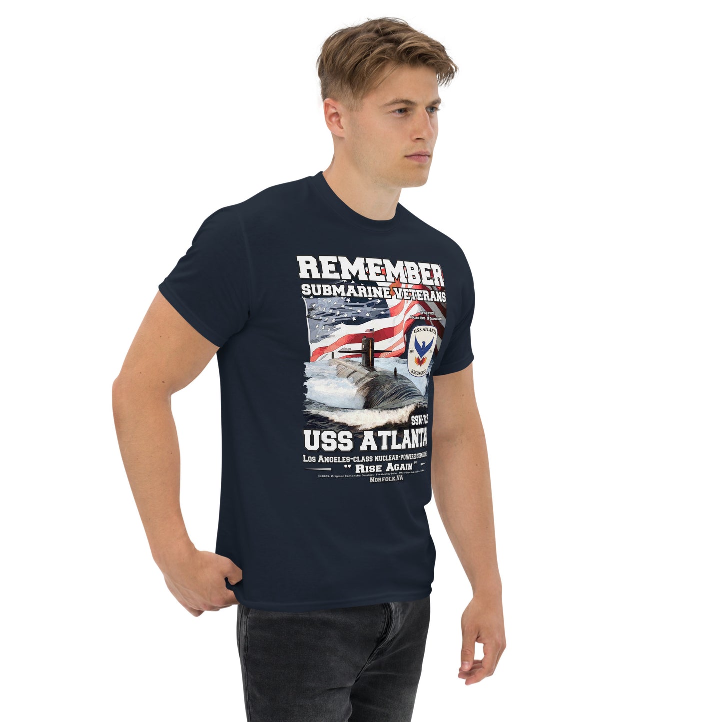 USS ATLANTA tee,USS ATLANTA SSN-712 t-shirt, Submarine Veterans T-shirt, USS ATLANTA Veterans Tee, comancha T-shirt, us navy t-shirt,