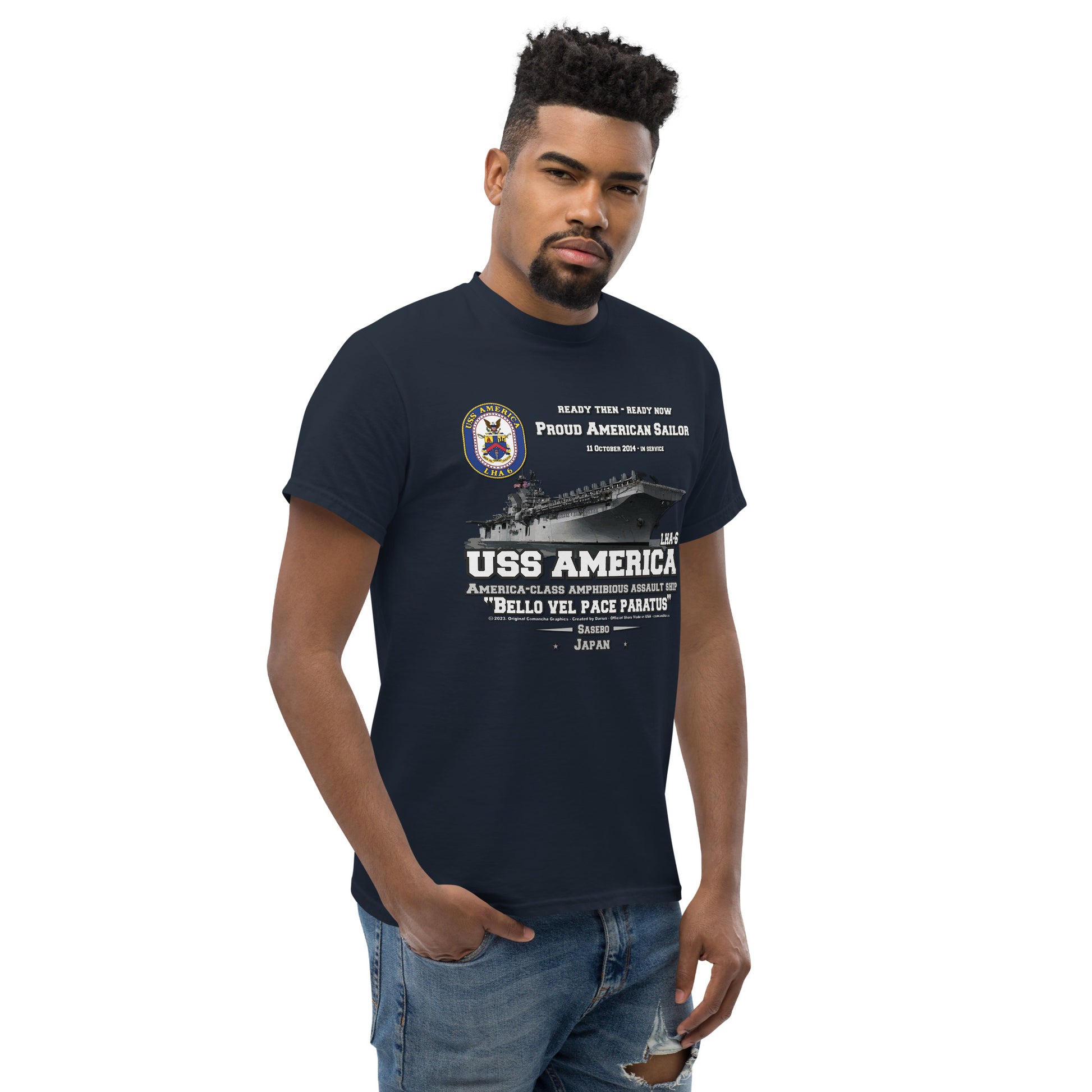 USS AMERICA Veterans T-shirt, USS AMERICA LHA-6 Amphibious Assault Ship Veterans T-shirt, Comancha Navy T-shirt, US Navy T-shirt, US Navy Veterans T-shirt,