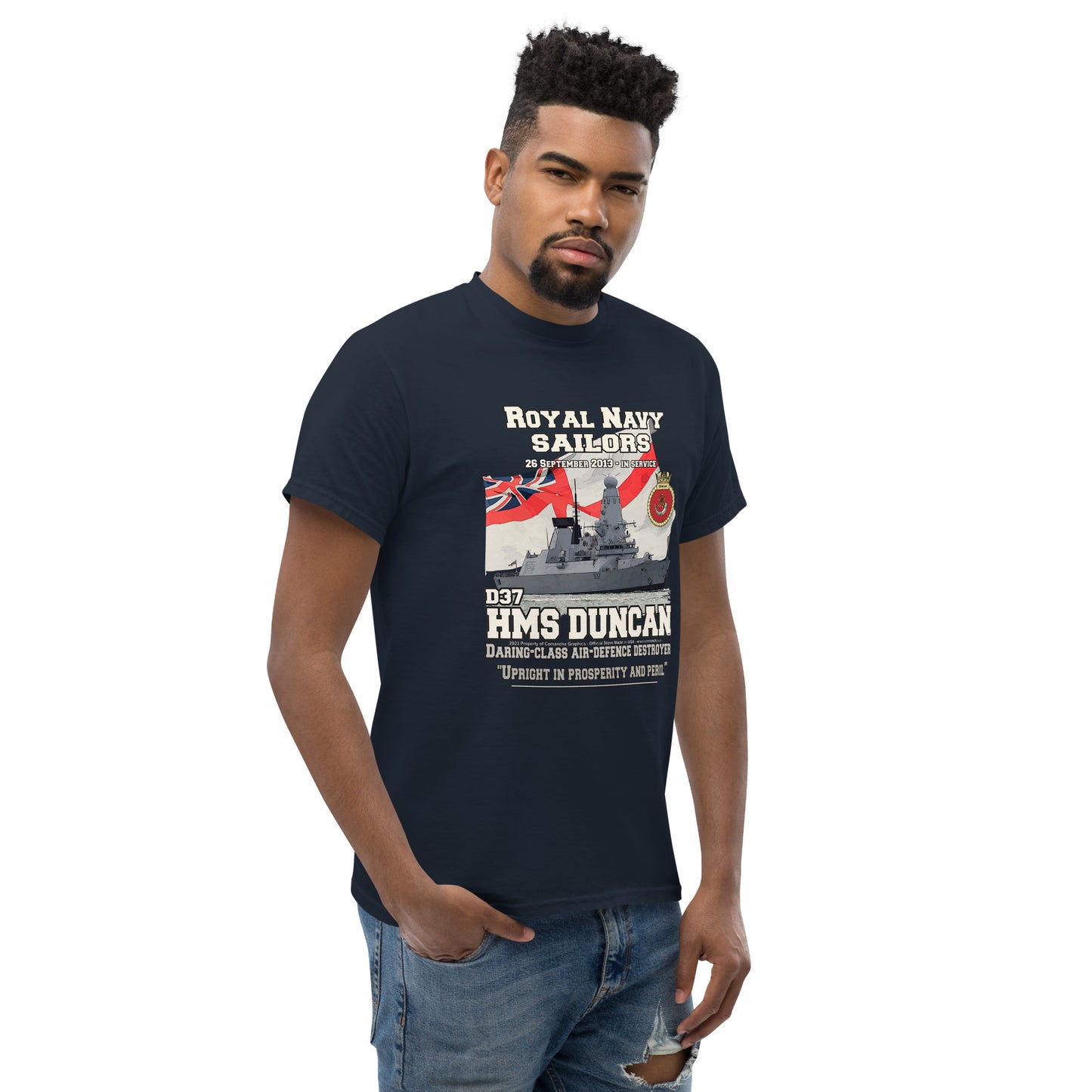 HMS DUNCAN D37 t-shirt,Destroyer T-shirt, Comancha Graphics,