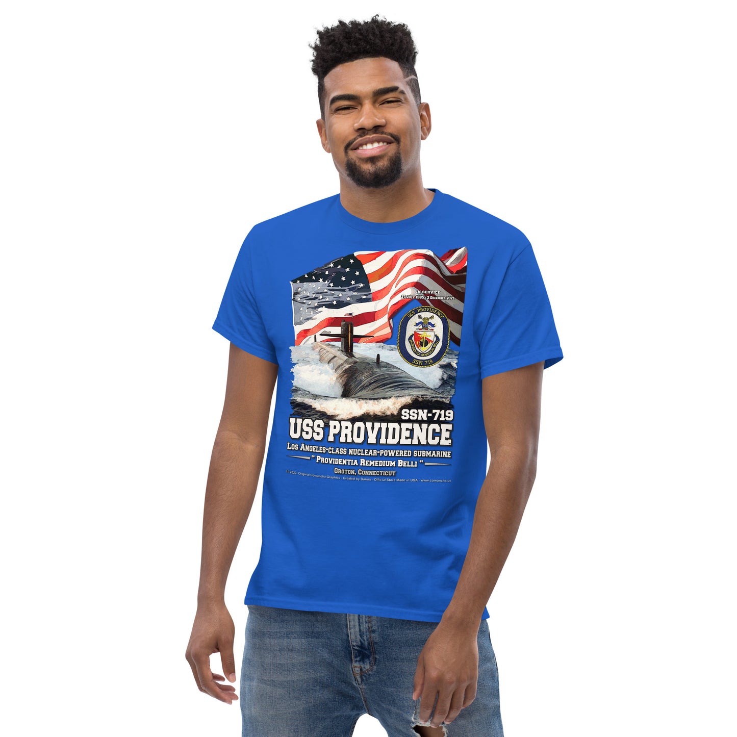 USS PROVIDENCE SSN-719 Submarine Veterans Classic T-Shirt, Comancha Submarine Veterans T-shirts,