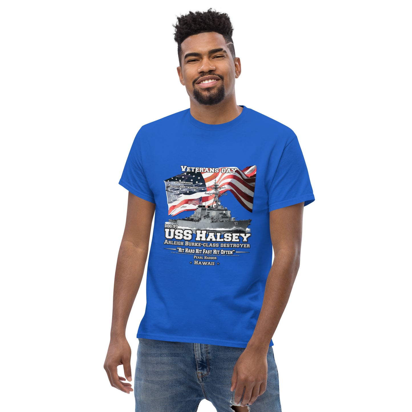 USS HALSEY tee,USS HALSEY DDG-97 Destroyer, tee Navy Classic T-shirt, Comancha Store, USS HALSEY DDG-97 Destroyer Veterans Classic T-shirt, Comancha T-shirt Store,