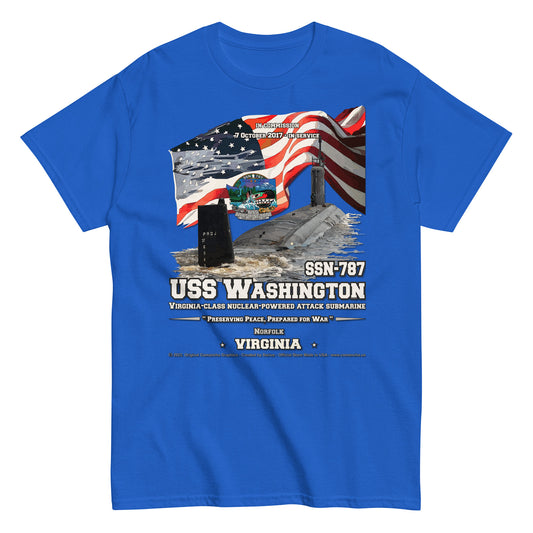 USS WASHINGTON SSN-787 Submarine T-shirt, Comancha T-shirt,