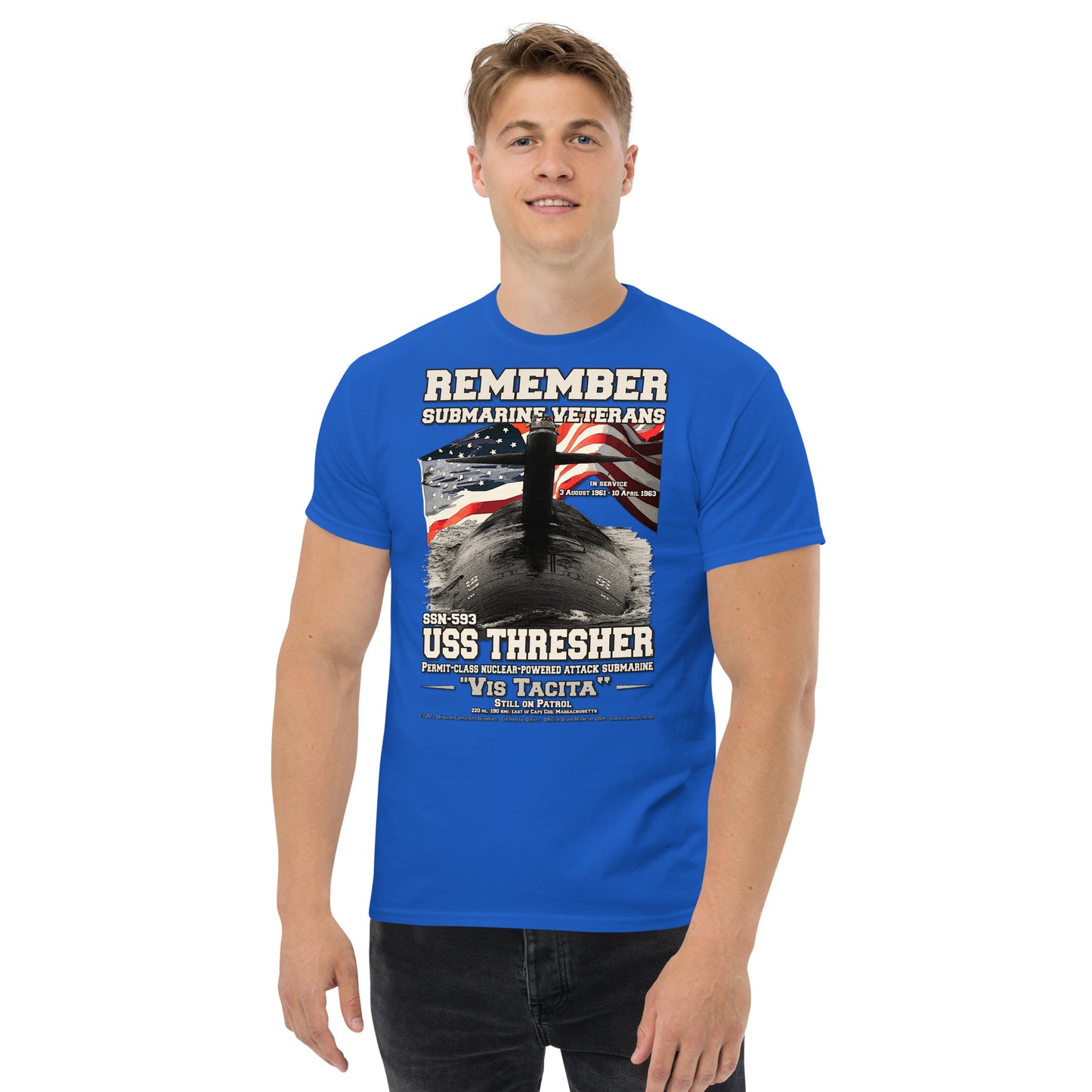 USS THRESHER SSN-593 Submarine t-shirt