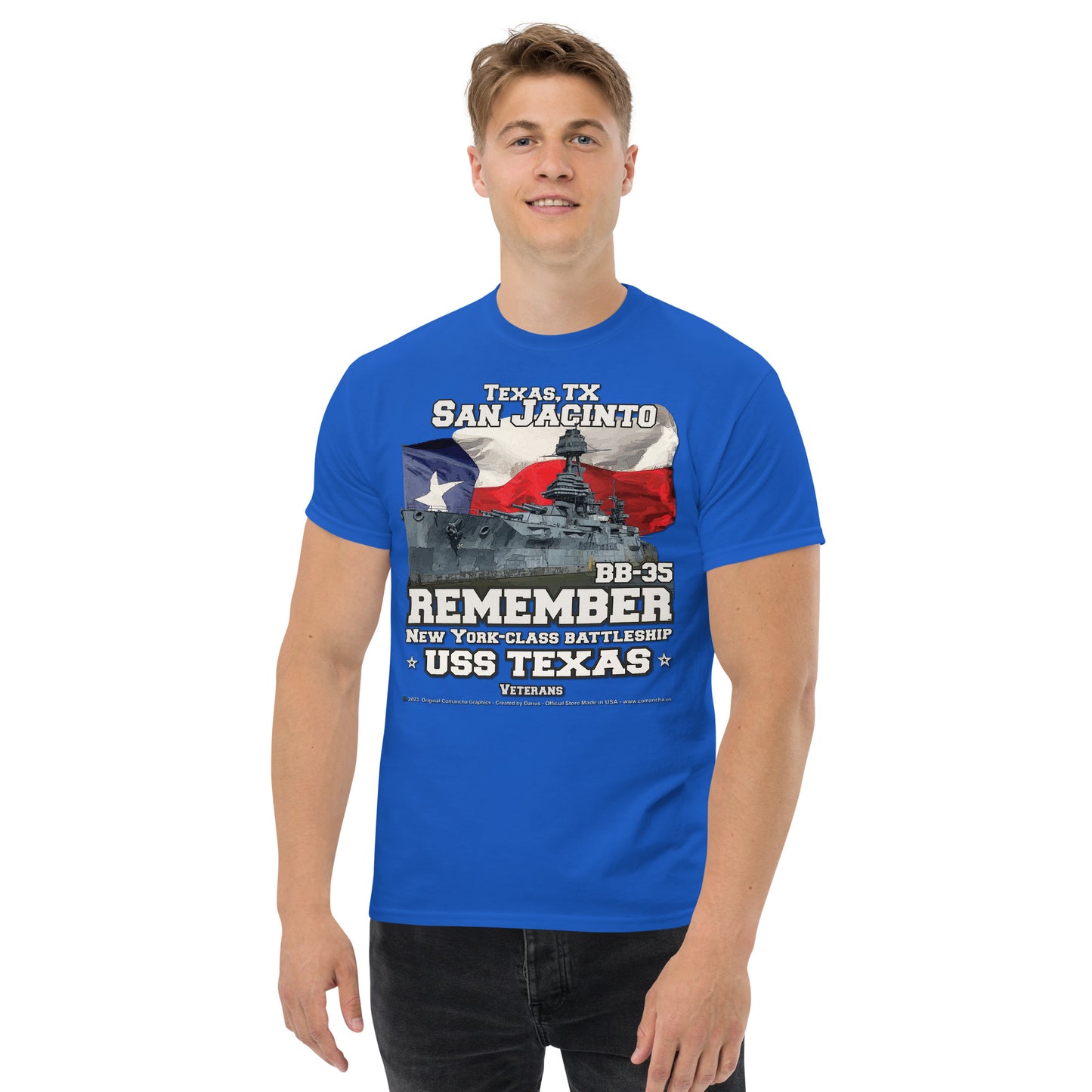 USS TEXAS BB-35 Battleship Veterans Tee, Comancha T-shirts,