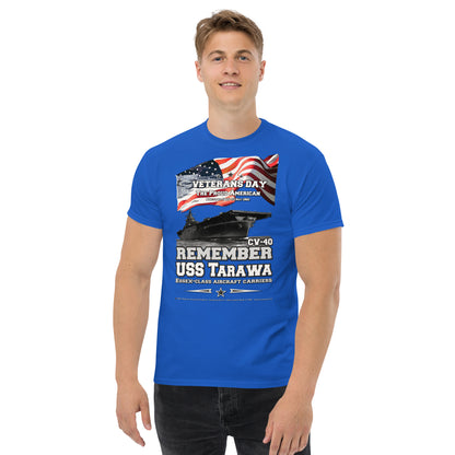 Remember USS TARAWA CV-40 Aircraft Carrier Veterans T-shirt, Comancha Military T-shirts,