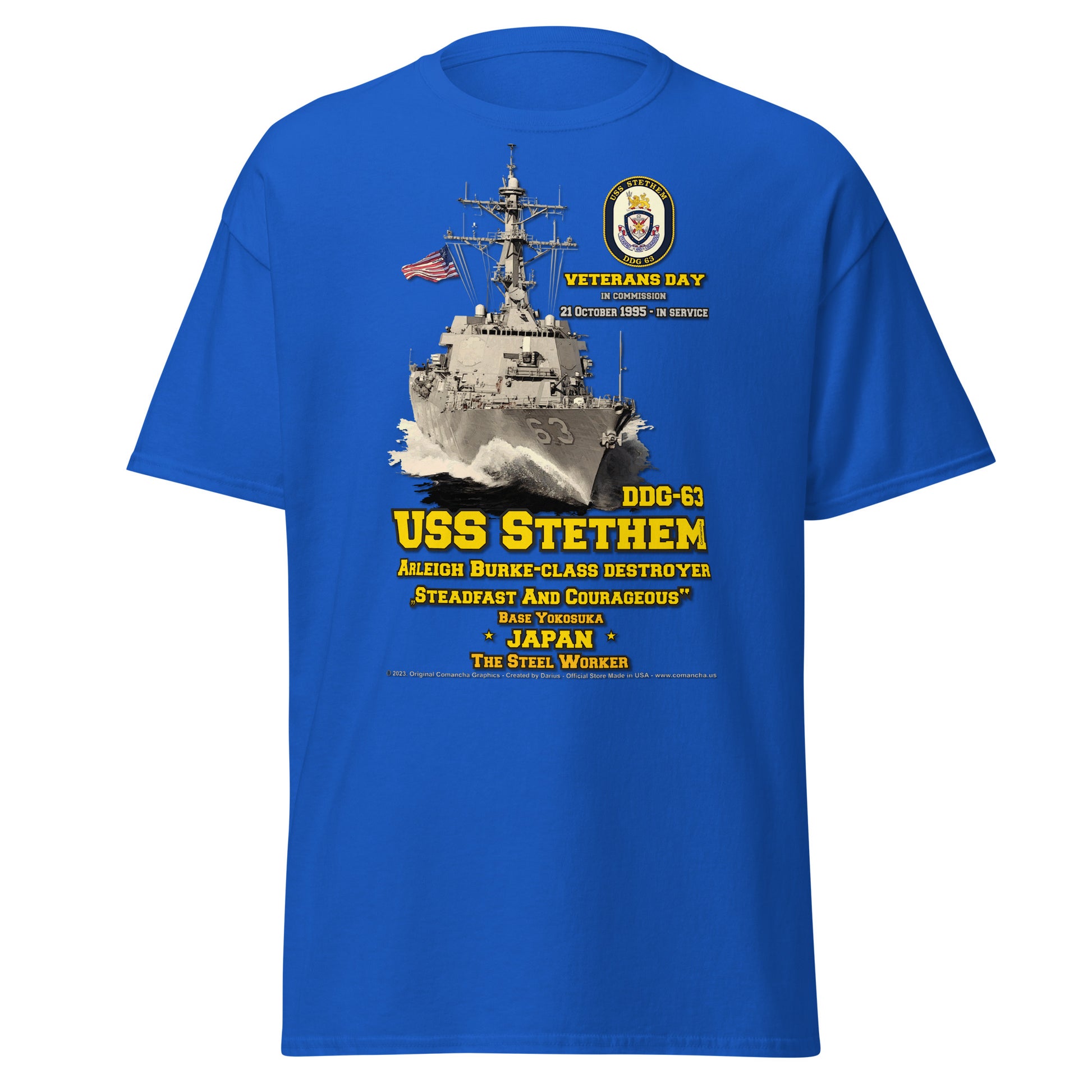 USS STETHEM DDG-63 Destroyer Veterans Tee, Comancha Navy Veterans tees,