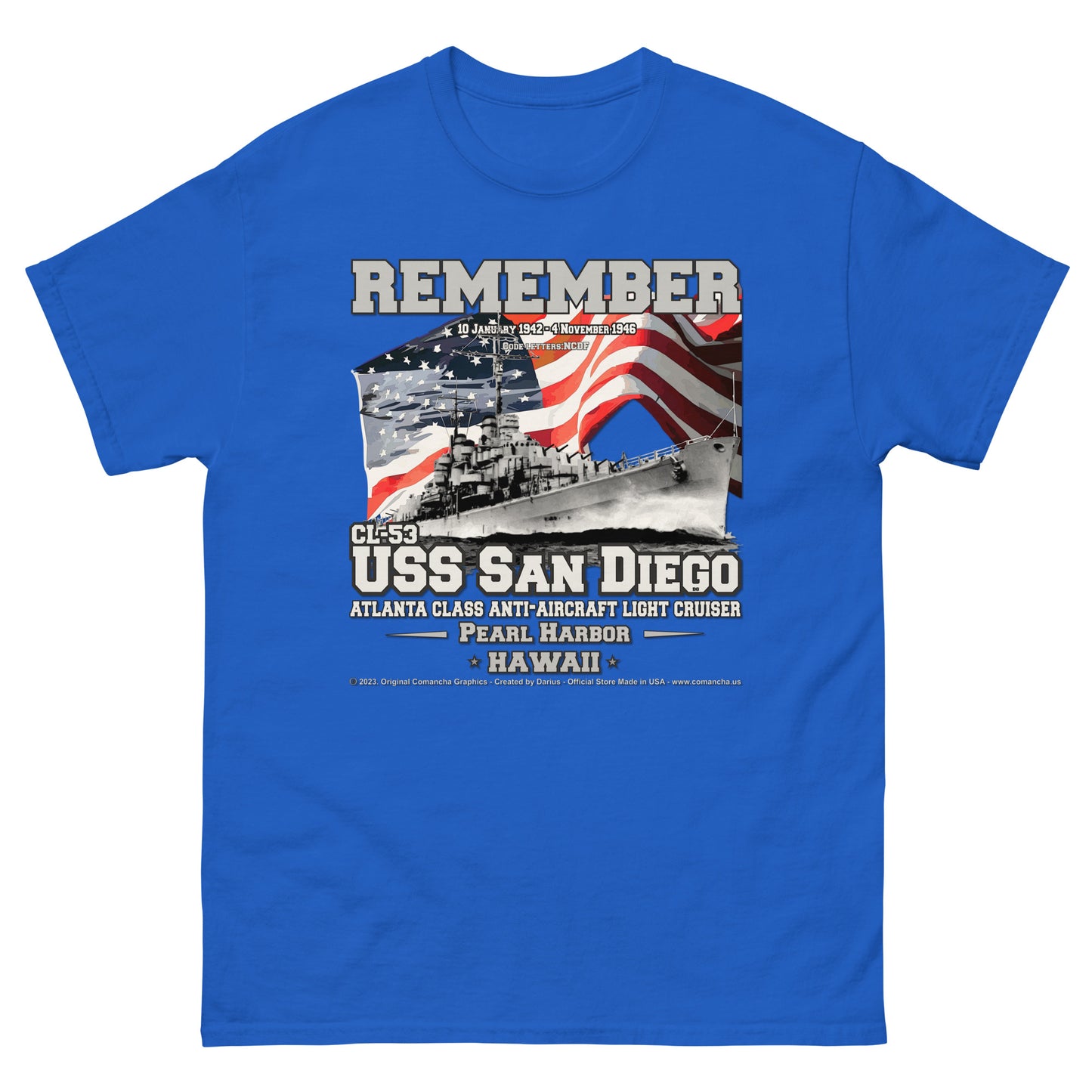 USS SAN DIEGO CL-53 Light Cruiser t-shirt