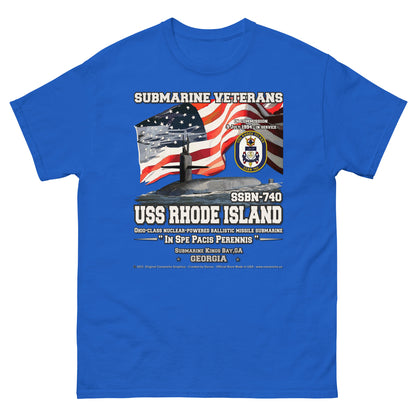 USS RHODE ISLAND SSBN-740 Submarine Veterans classic T-shirt, Comancha Military T-Shirts,