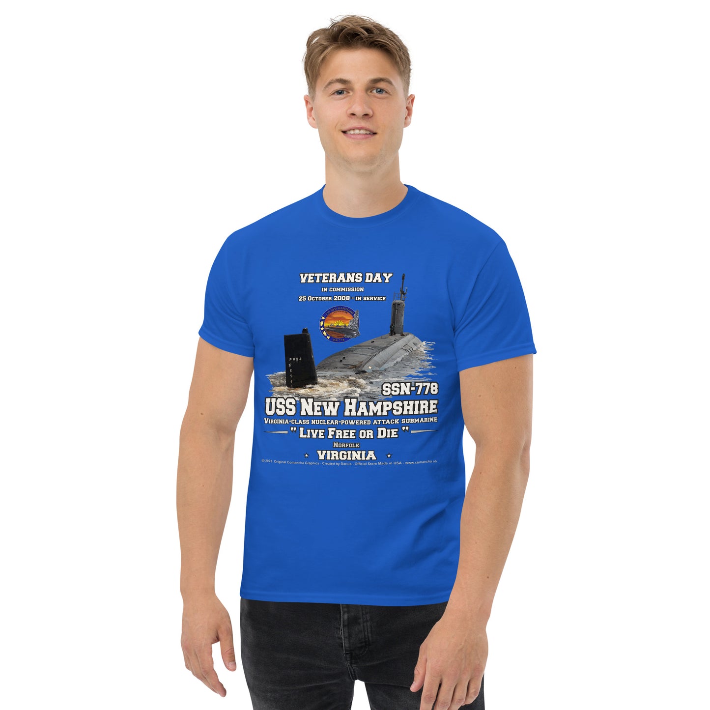 USS NEW HAMPHIRE Submarine Veterans t-shirt, Comancha T-shirts,