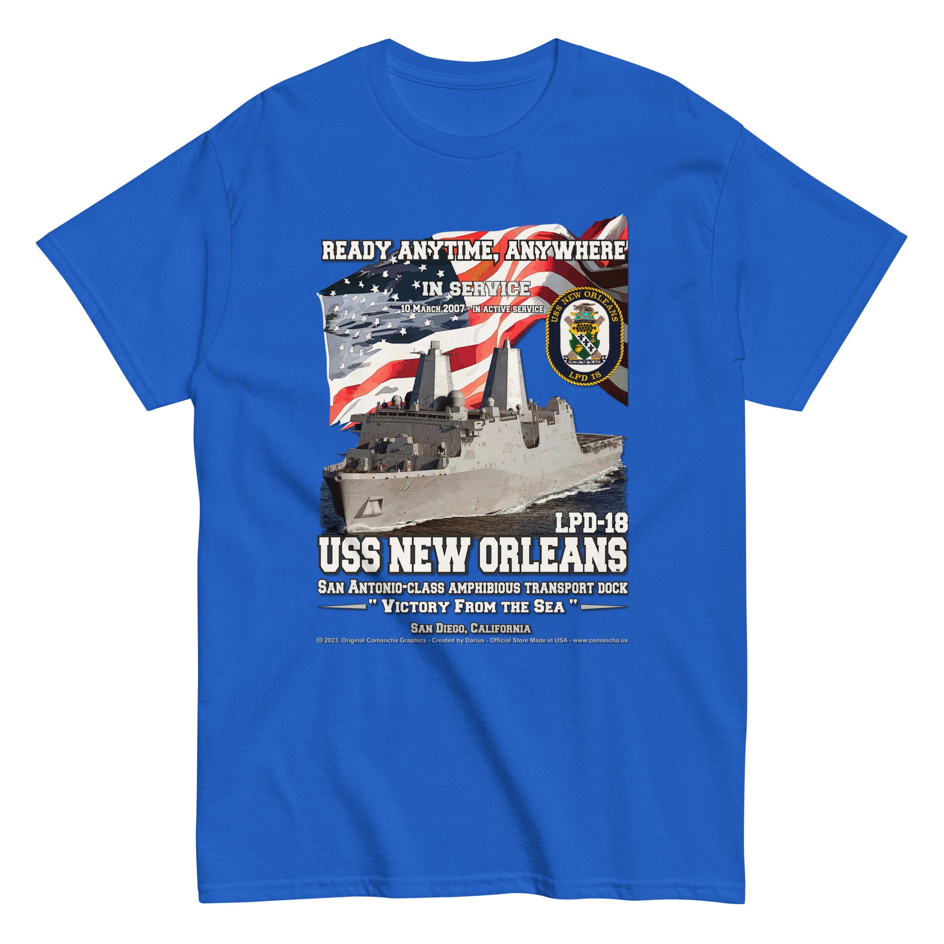 USS NEW ORLEANS CL-32 Cruiser Veterans t-shirt, Comancha T-shirts,