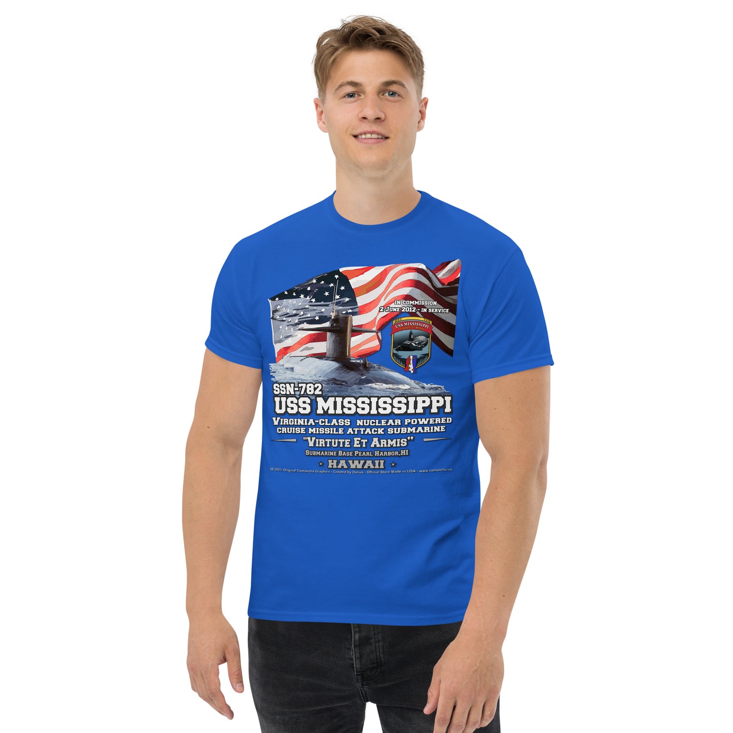 USS MISSISSIPPI SSN-782 Submarine Veterans T-Shirt, Comancha Navy Veterans T-shirts, 