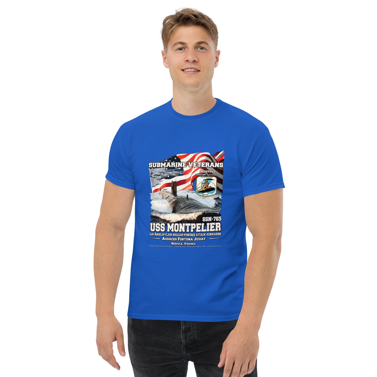 USS MONTPELIER SSN-765 Submarine Veterans T-Shirt, Comancha Navy T-shirts,