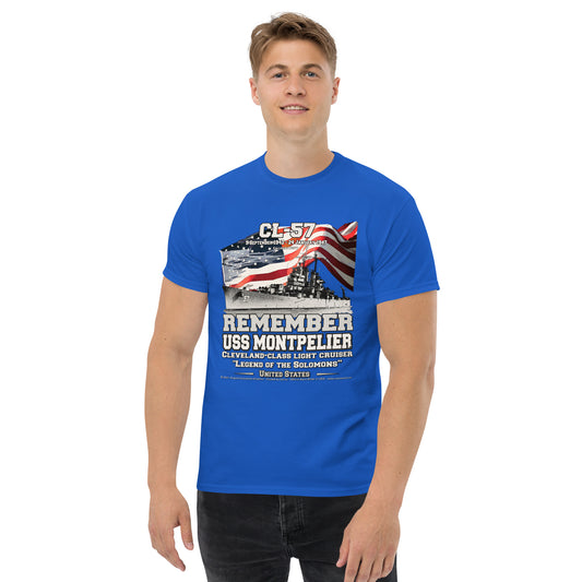 USS MONTPELIER CL-57 Light Cruiser Classic T-Shirt, Comancha Navy T-shirts,