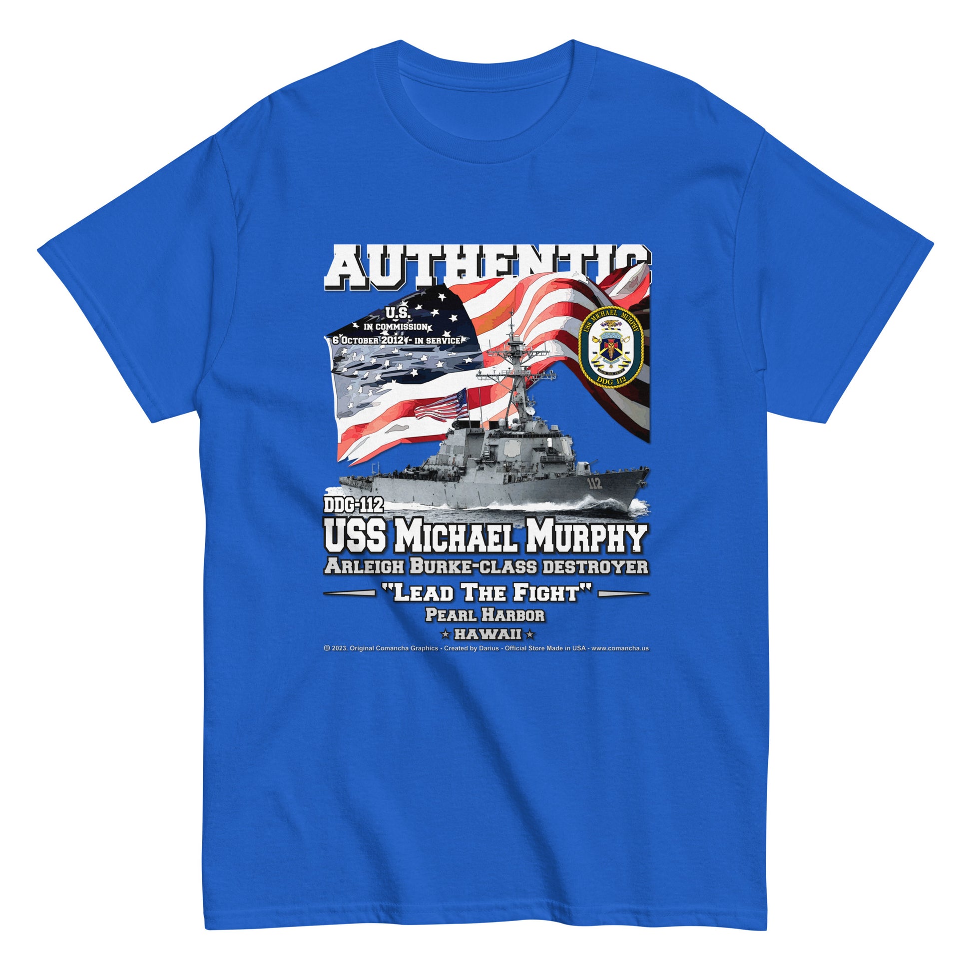 USS MICHAEL MURPHY DDG-112 Destroyer Sailors Classic T-Shirt, Navy T-shirts by Comancha store,