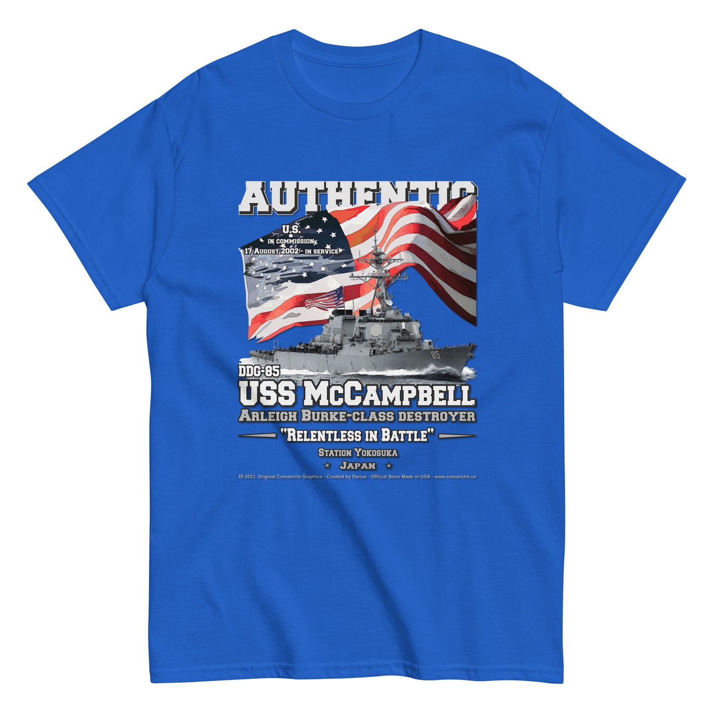 USS McCAMPBELL Destroyer Veterans Classic T-Shirt, Comancha Navy T-shirts,