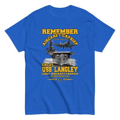 USS LANGLEY CVL-27 Aircraft Carrier Veterans T-Shirt, Comancha T-Shirt,