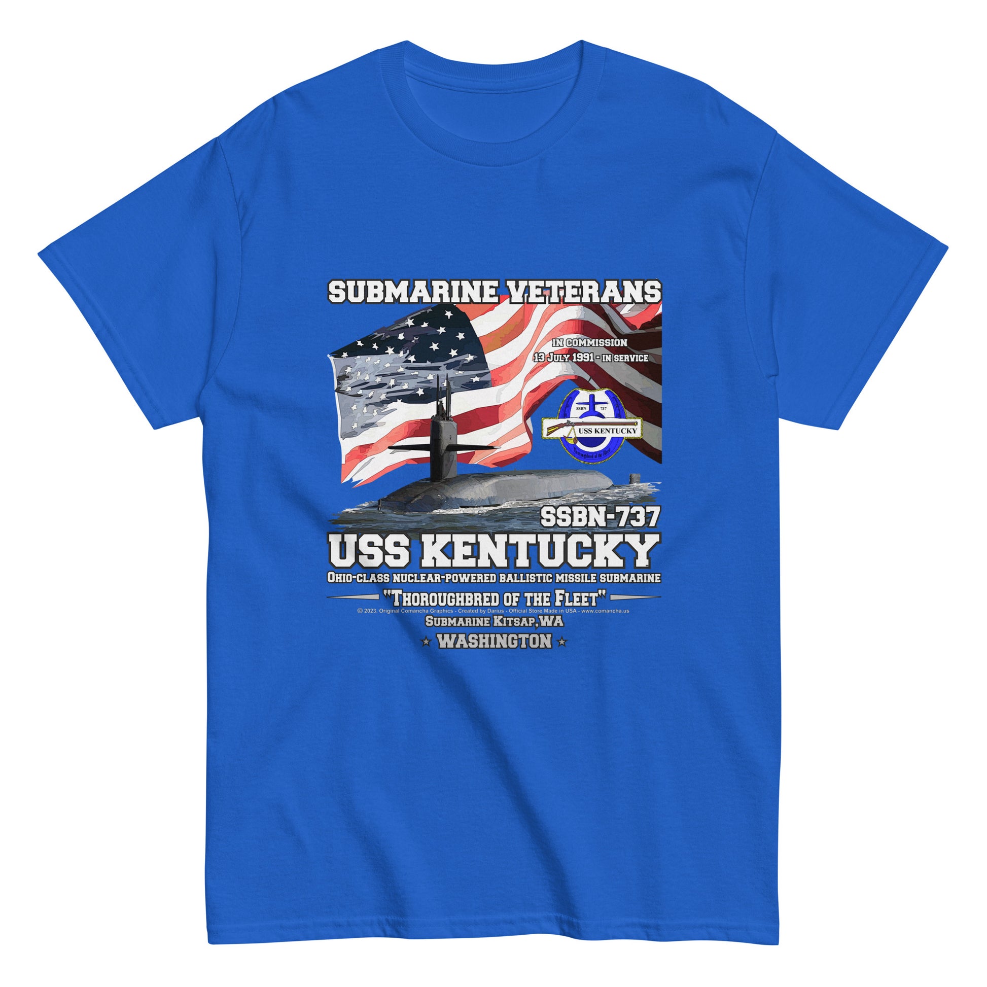 USS KENTUCKY SSBN-737 Submarine Veterans T-Shirt, Comancha Military T-shirt,