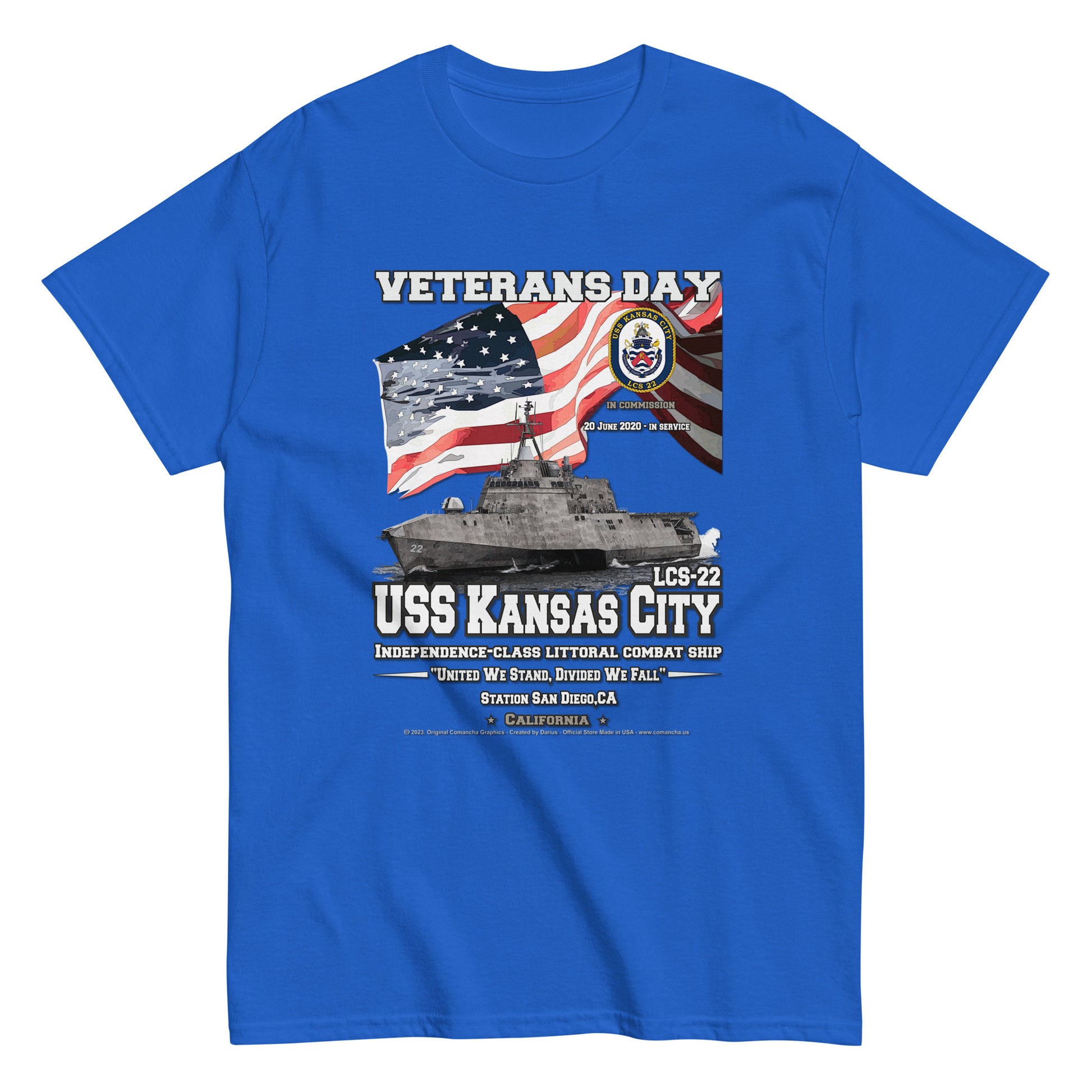 USS KANSAS CITY LCS-22 Littoral Combat Ship Veterans T-Shirt, Comancha T-shirt Store,