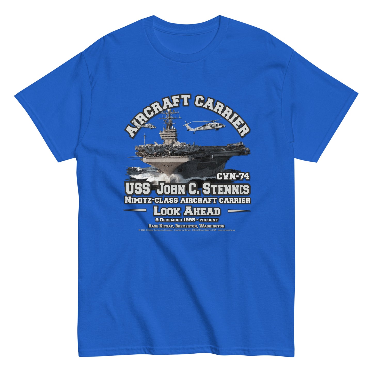 USS JOHN STENNIS CVN-74 Tee,  Aircraft Carrier Veterans T-Shirt, Comancha US Navy T-shirt,USS JOHN STENNIS CVN-74 Aircraft Carrier T-Shirt, Comancha Navy T-shirt,