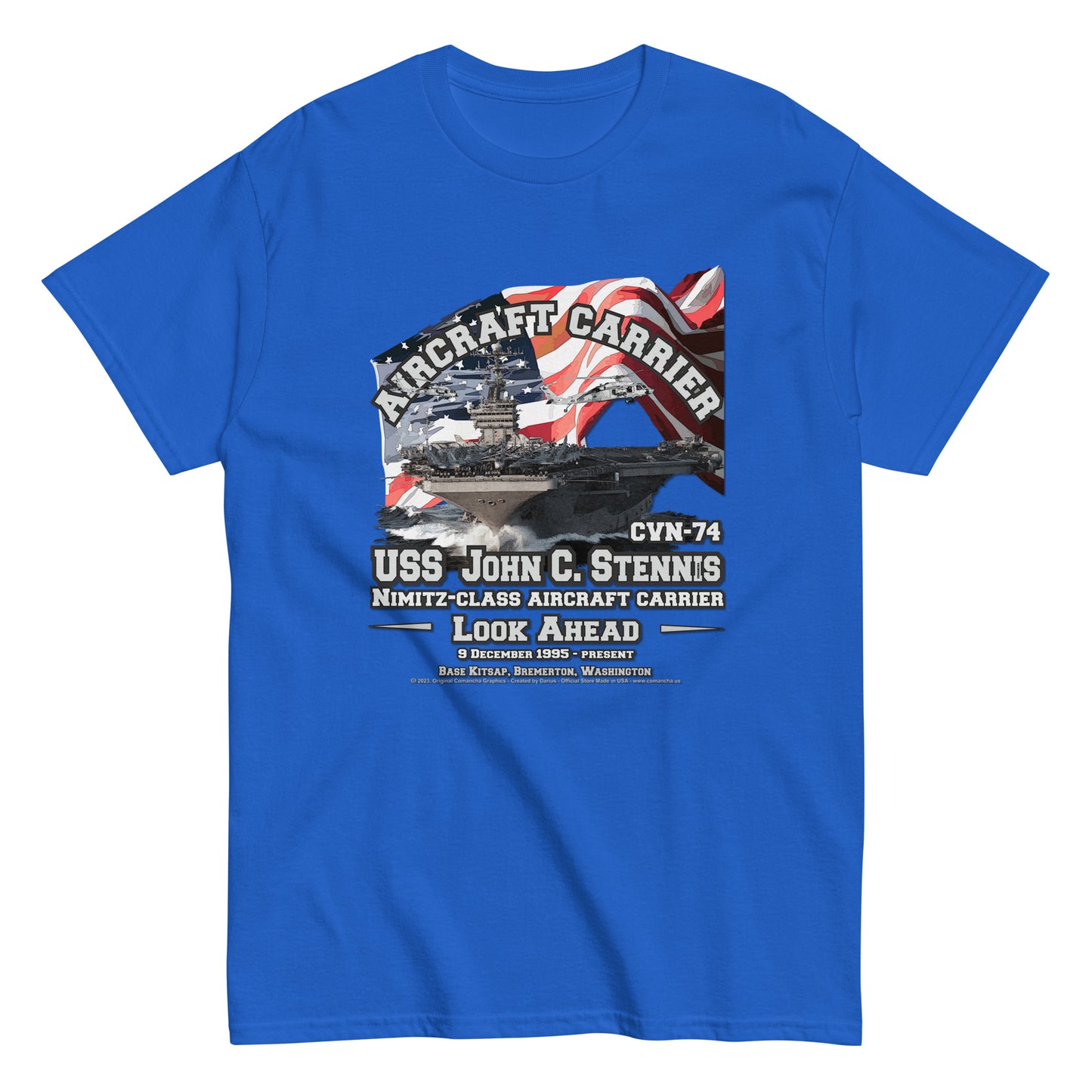 USS JOHN STENNIS CVN-74 Tee,  Aircraft Carrier Veterans T-Shirt, Comancha US Navy T-shirt,USS JOHN STENNIS CVN-74 Aircraft Carrier T-Shirt, Comancha Navy T-shirt,