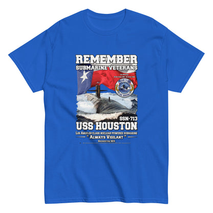 USS HOUSTON SSN-713 t-shirt, US NAVY Submarine T-Shirt, Submarine veterans T-shirts, Submarine Veterans Classic T-shirt, Comancha T-shirts,USS HOUSTON SSN-713 Submarine Veterans Classic T-shirt,Comancha US Navy Tees,