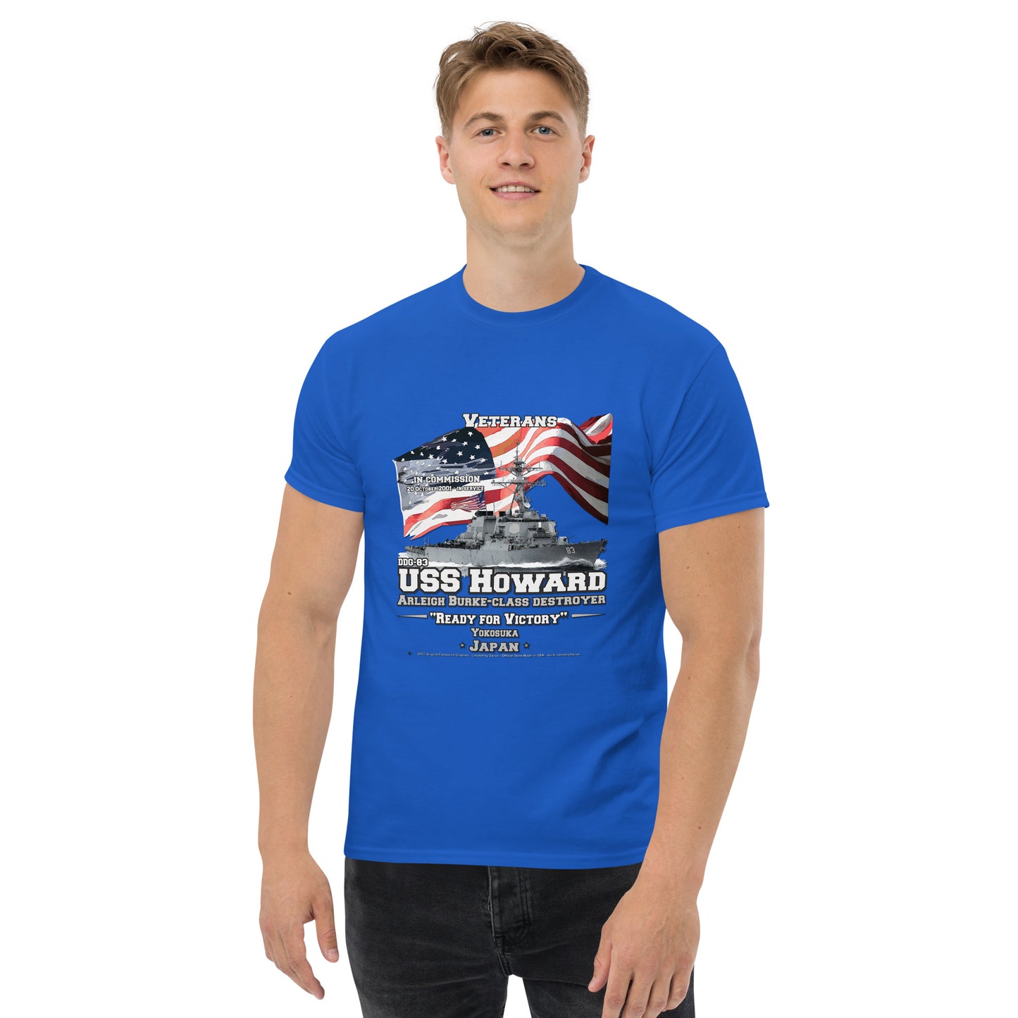 USS HOWARD DDG-83 T-shirt, US Navy Ships T-shirts, US Navy Veterans T-shirts, Destroyer Veterans t-shirts, Classic Comancha T-shirt, Comancha.us store, USS HOWARD DDG-83 Destroyer Veterans Classic Comancha T-shirt, Comancha.us store,