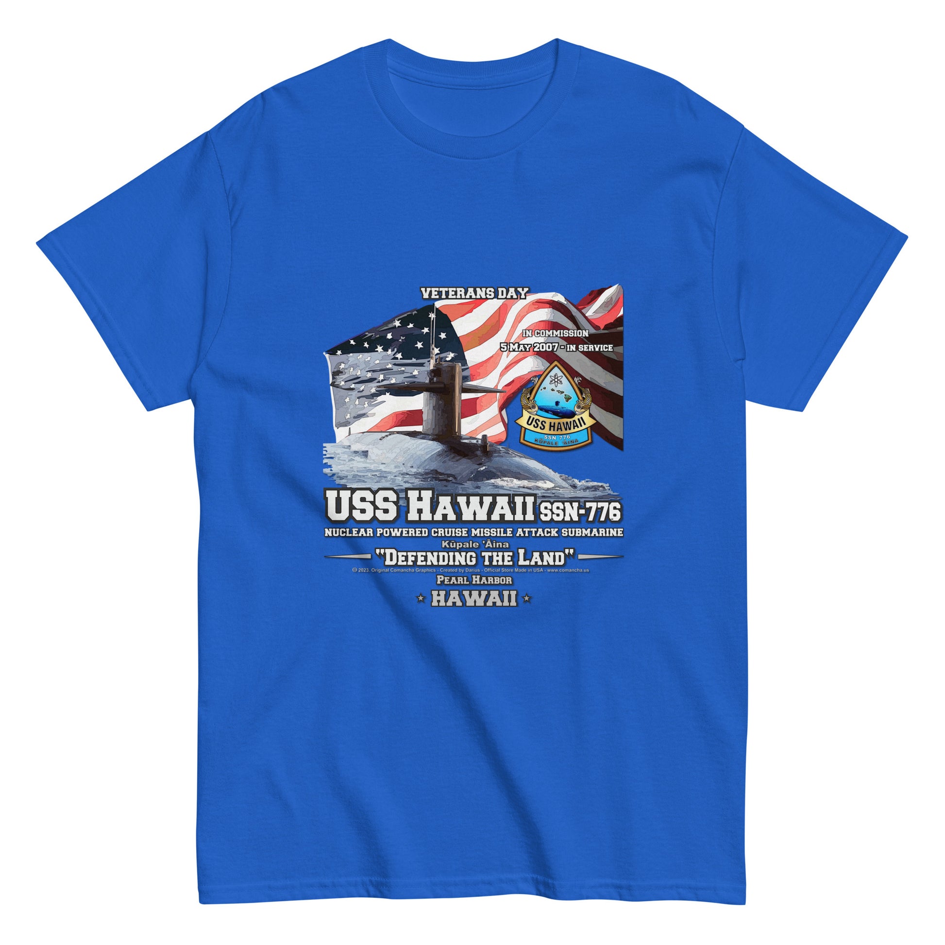 USS HAWAII SSN-776 t-shirt, Submarine  t-shirt,Veterans Classic T-Shirt, Comancha store tee, USS HAWAII SSN-776 Submarine Veterans Classic T-Shirt, Comancha store,