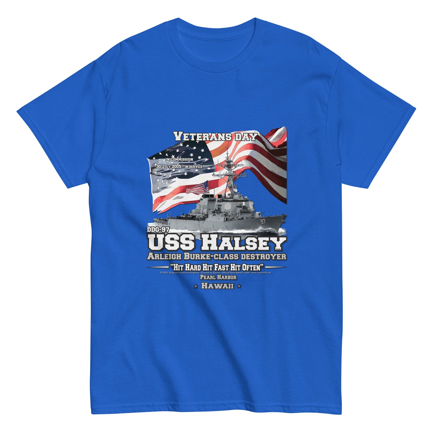 USS HALSEY tee,USS HALSEY DDG-97 Destroyer, tee Navy Classic T-shirt, Comancha Store, USS HALSEY DDG-97 Destroyer Veterans Classic T-shirt, Comancha T-shirt Store,