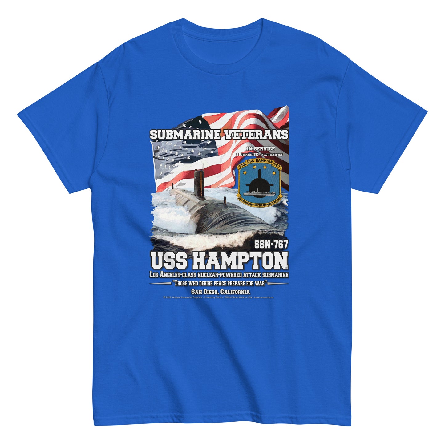 USS HAMPTON SSN-767tee, Submarine tee, Veterans Classic T-shirt, Comancha T-shirt,USS HAMPTON SSN-767 Submarine Veterans Classic T-shirt, Comancha T-shirt Store,