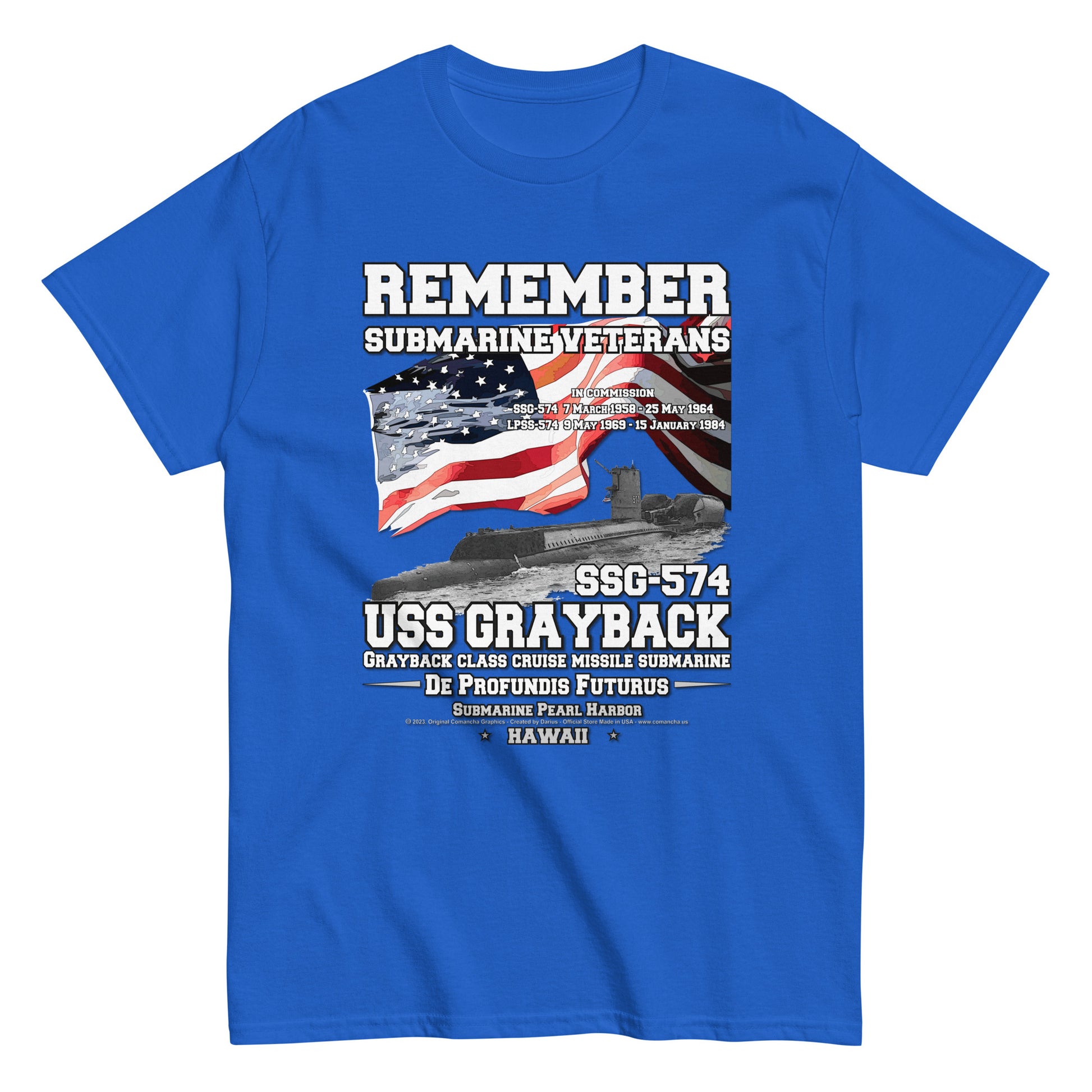 USS GRAYBACK SSG-574 tee, USS GRAYBACK SSG-574 Veterans tee,USS GRAYBACK SSG-574 Submarine Veterans Classic Tee, Comancha Tee,