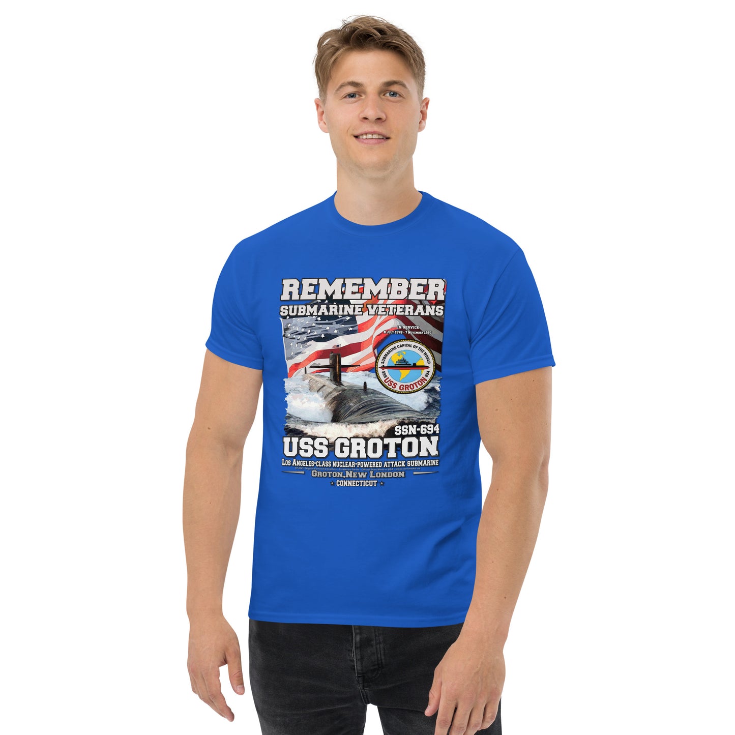 USS GROTON SSG-694 tee, USS GROTON SSG-694 veterans,USS GROTON SSG-694 Submarine Veterans Classic Tee, Comancha T-Shirts Store,