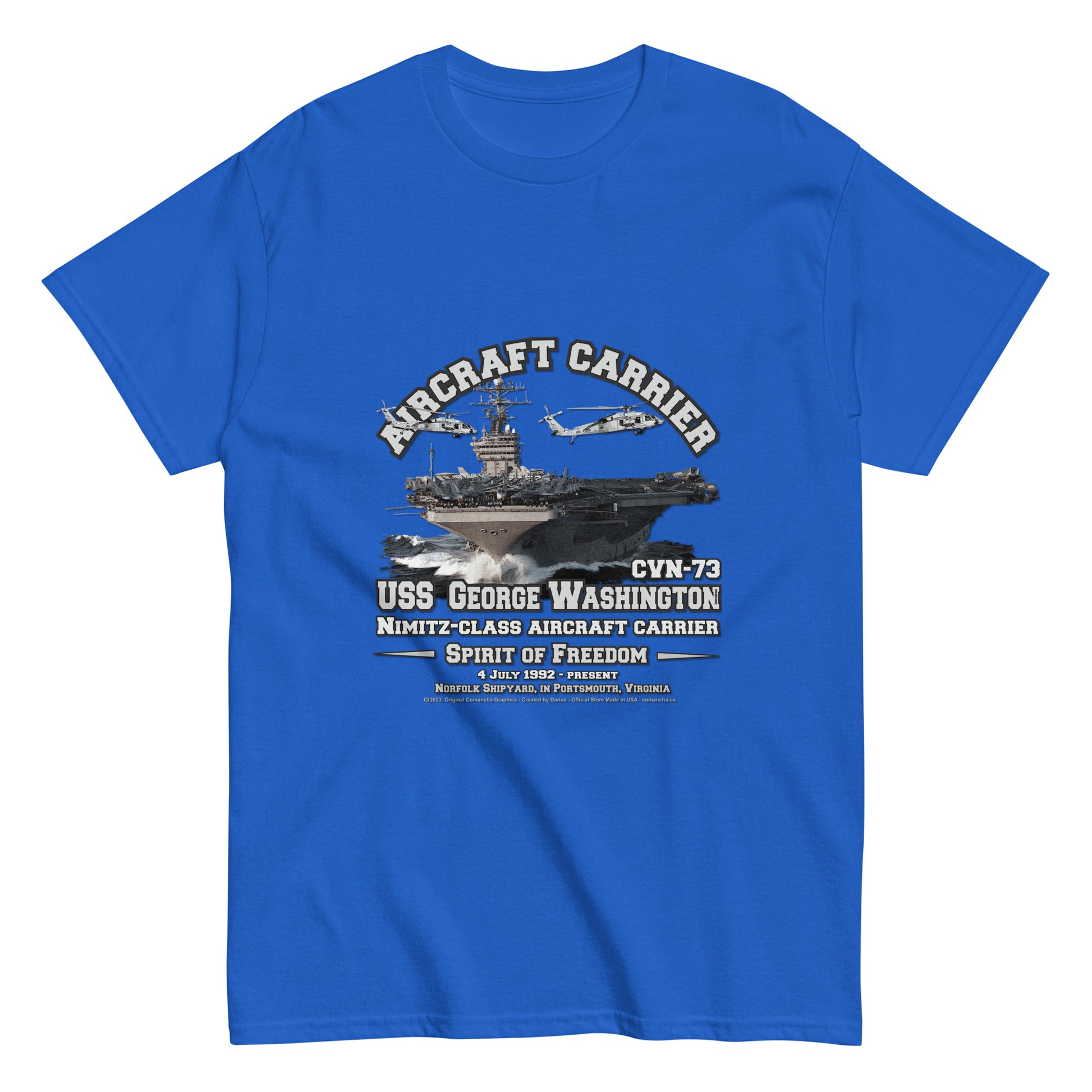 USS GEORGE WASHINGTON tee, USS GEORGE WASHINGTON veterans tee,USS GEORGE WASHINGTON CVN-73 Aircraft Carrier Veterans Classic Tee, USS George Washington Veterans, comancha store,