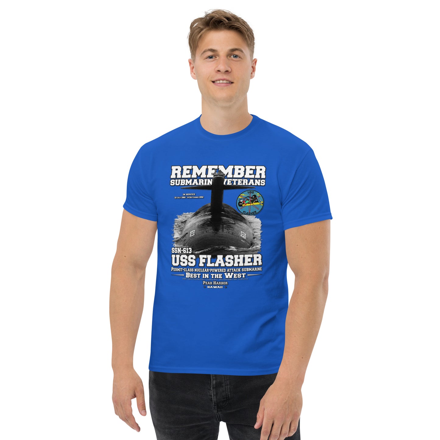 USS FLASHER SSN-613 Submarine t-shirt